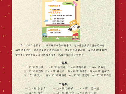 江苏省梁丰高级中学高新区实验学校英语讲故事比赛获奖简报